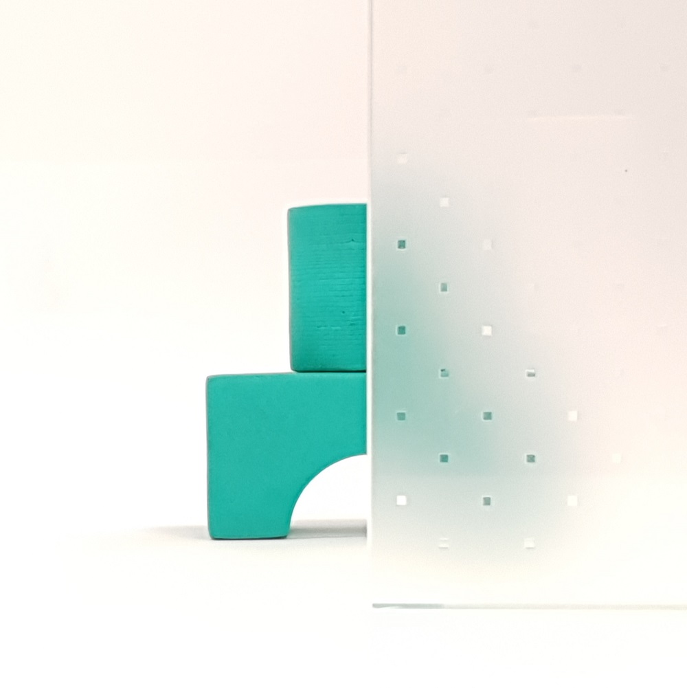 Glasscheibe ESG Madras Pave weiß
