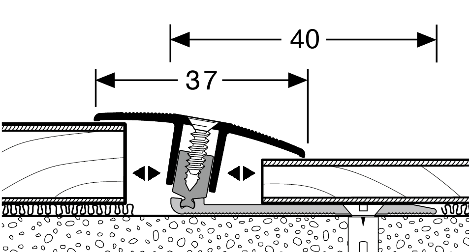 Übergangsprofil edelstahl PF 888, 100 cm